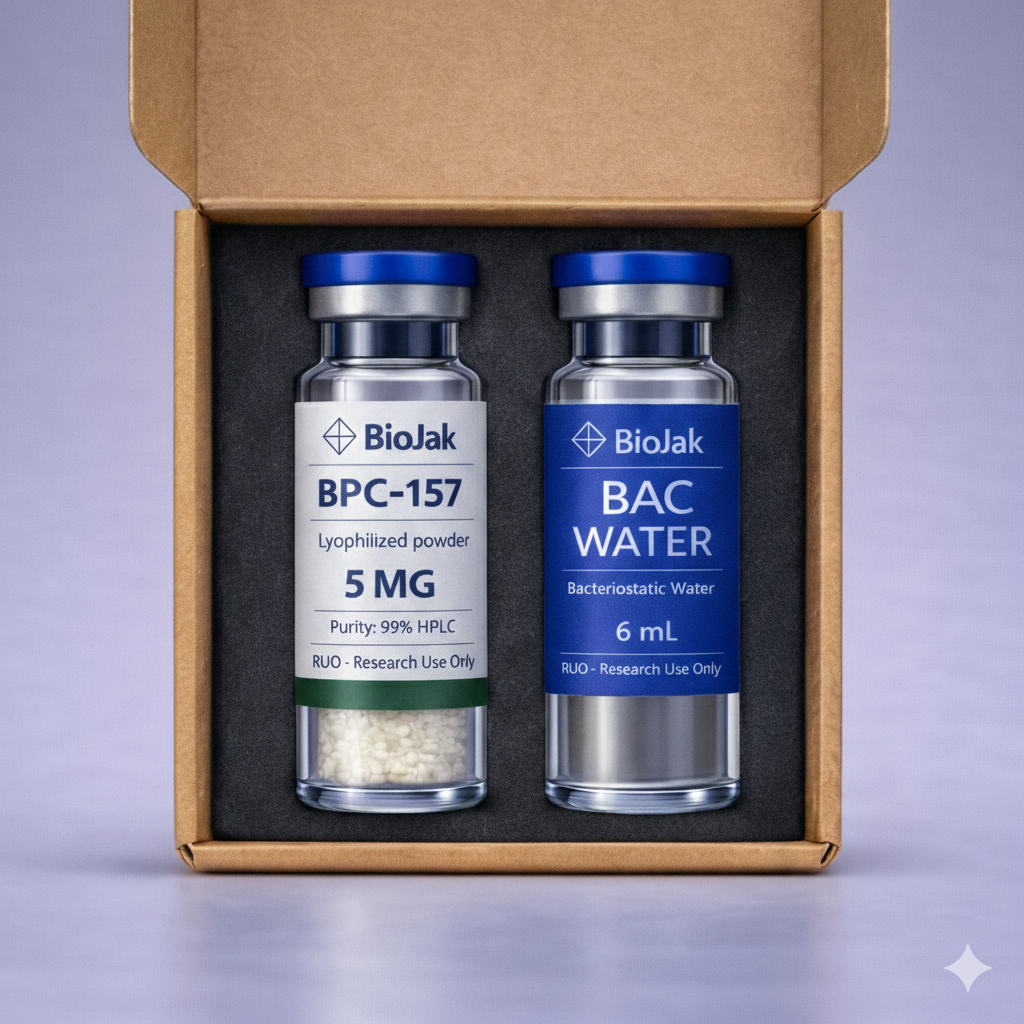BPC-157 research peptide vial by BioJak