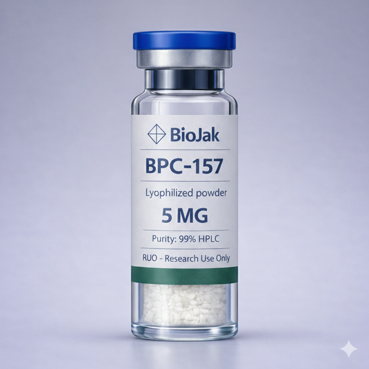 BPC-157 research peptide vial by BioJak