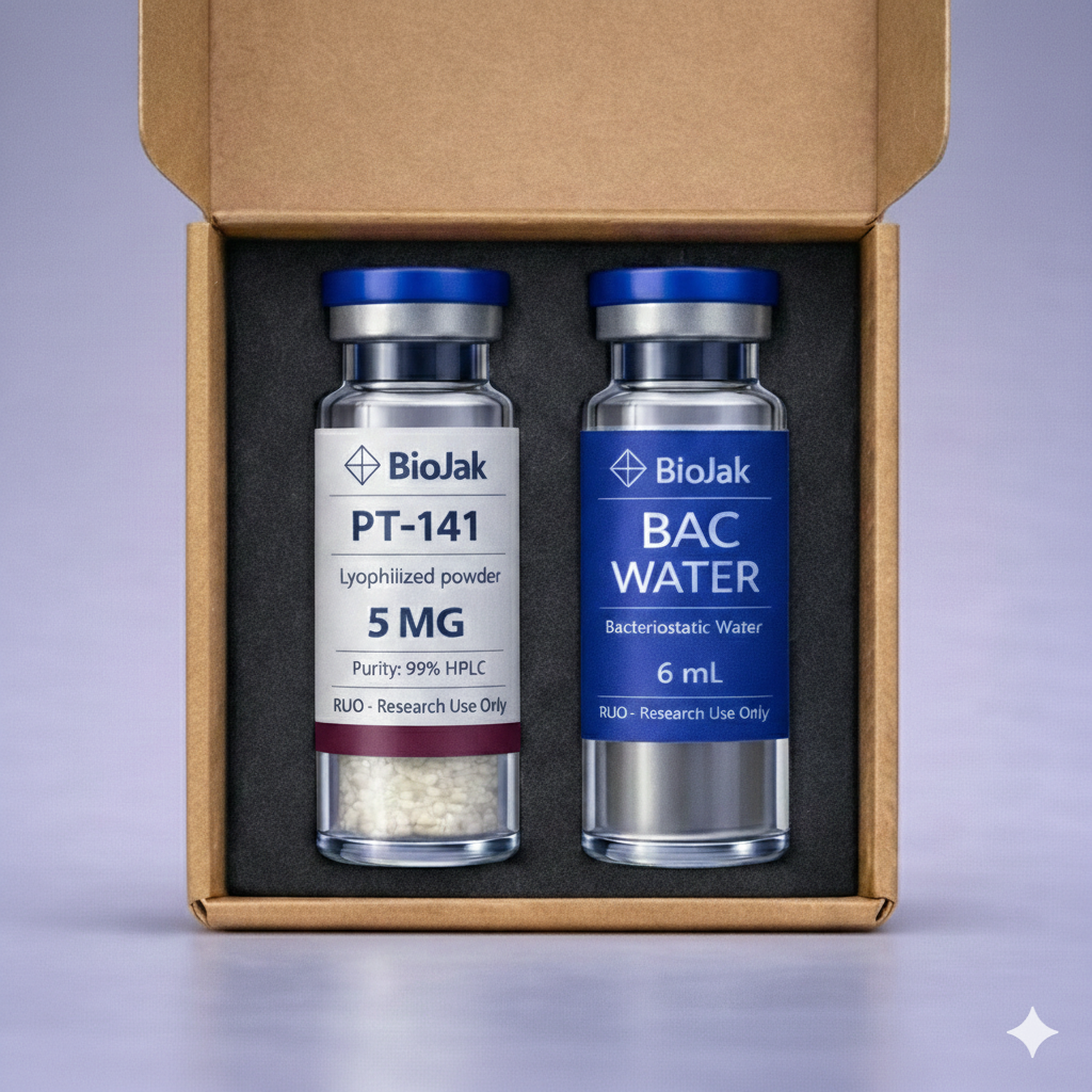 PT-141 research peptide vial by BioJak