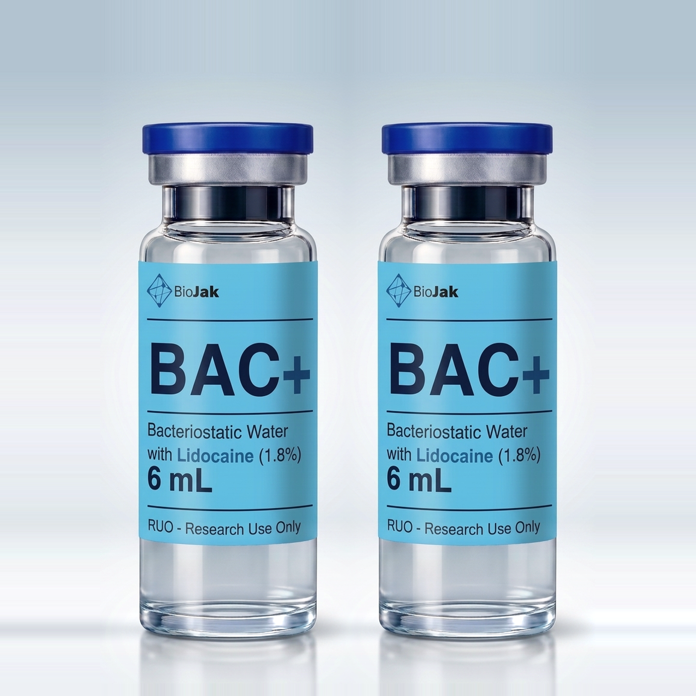 Dos viales de agua bacteriostática con lidocaína al 1,8 % de 6 mL