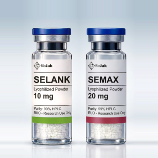 Stack Faro de BioJak: viales de Selank 10 mg y Semax 20 mg