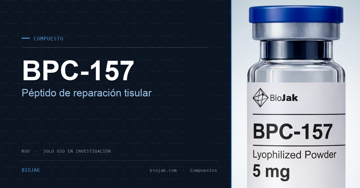 Imagen del artículo de BioJak sobre bpc 157 que es investigacion, material de investigación de laboratorio
