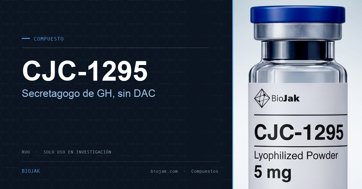 Imagen del artículo de BioJak sobre cjc 1295 sin dac investigacion, material de investigación de laboratorio