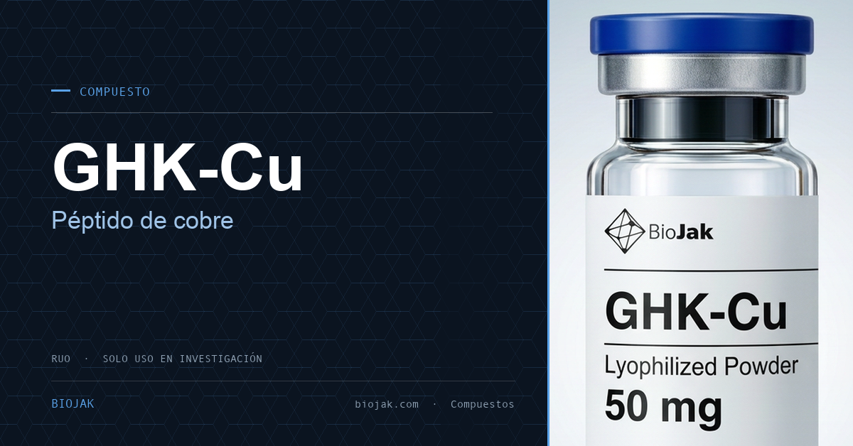 Imagen del artículo de BioJak sobre ghk cu peptido cobre investigacion, material de investigación de laboratorio
