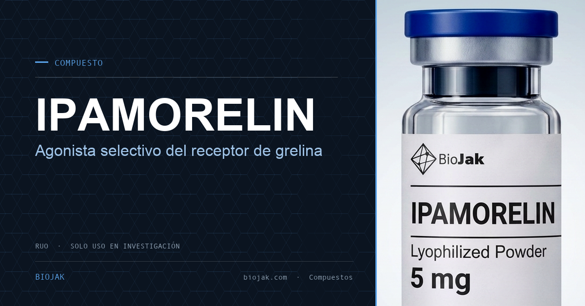 Imagen del artículo de BioJak sobre ipamorelin investigacion, material de investigación de laboratorio