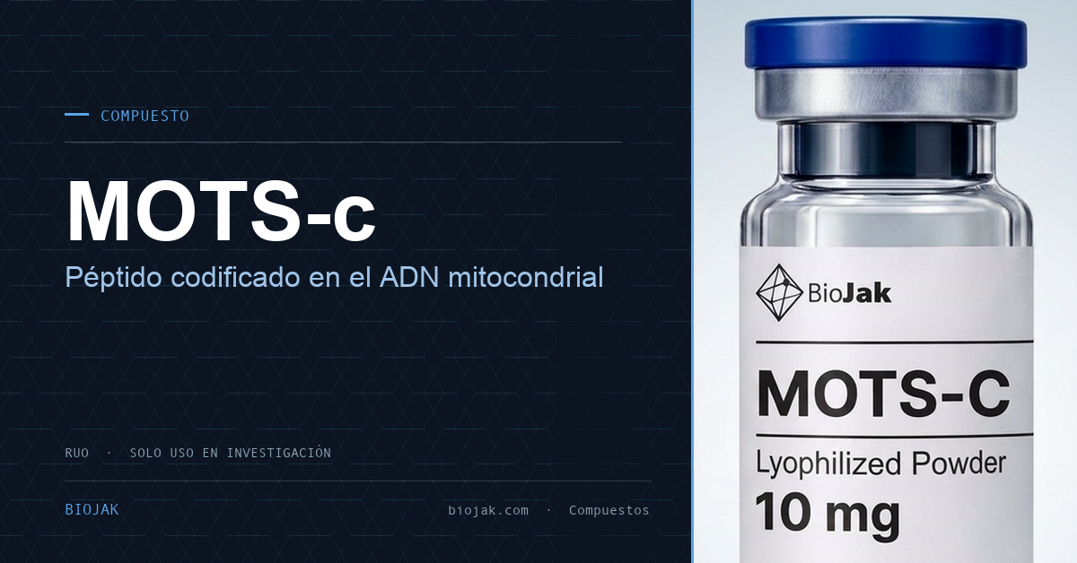 Imagen del artículo de BioJak sobre mots c peptido mitocondrial, material de investigación de laboratorio